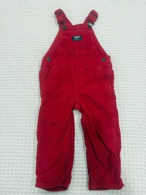 OshKosh B'gosh Bright Red Corduroy Overalls